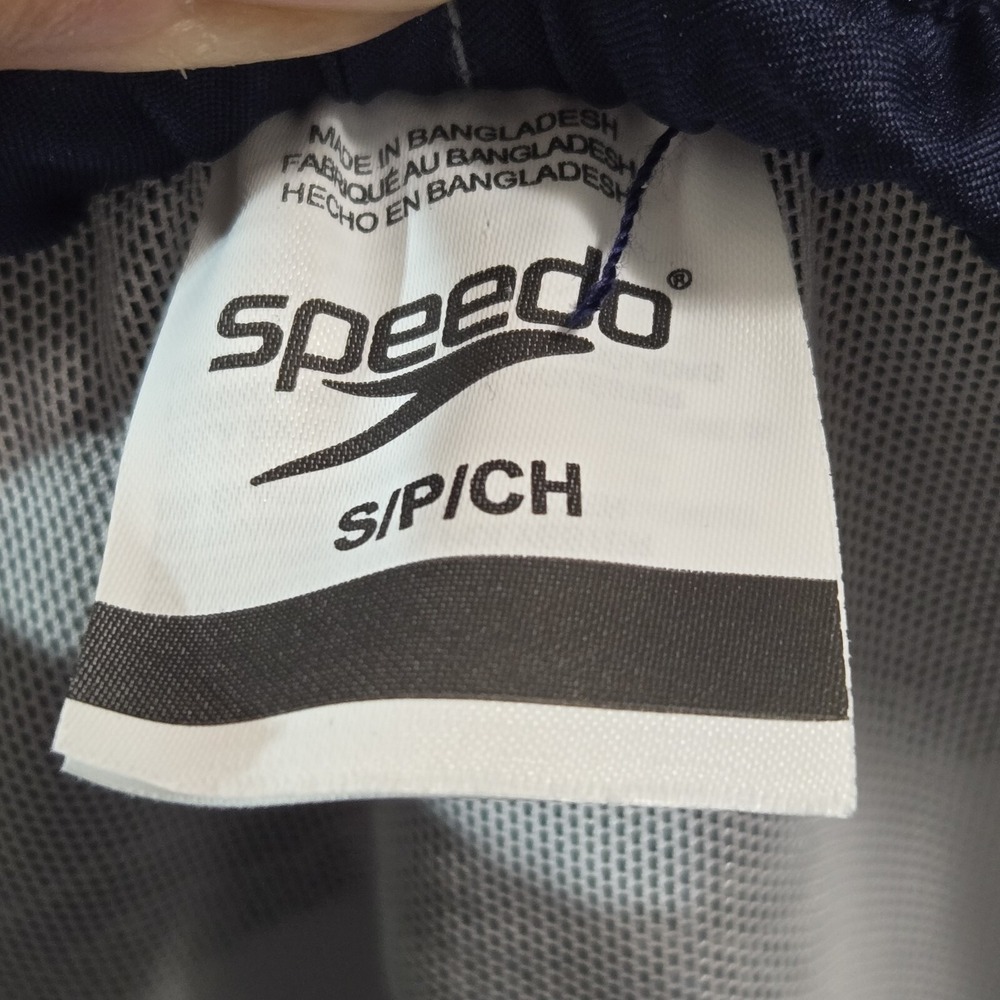 Speedo Men's Swim Trunks Size Small Gray Blue White Colorblock Volley Shorts NEW - Picture 10 of 16